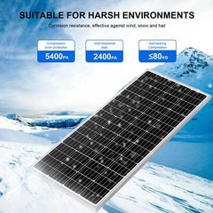 PFCTART 200W Watt Monocrystalline Solar Panel Kit 12V Volt for Home RV Camping