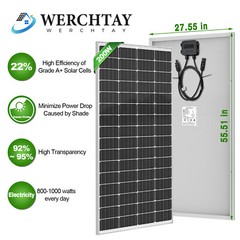 200W Solar Panel Mono 12V Battery Charge RV PV Home Off-Grid Battery Power Grid