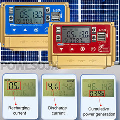 Solar Controller with Bluetooth/WiFi, HD LCD, Dual USB, Metal Heat Dissipation,