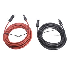 1 Pair 20ft 12AWG Black+Red Solar Panel Extension Cable Wire Connector