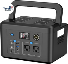 Portable Power Station 600W, 296Wh Battery Backup with 2 Pure Sine Wave AC Outl