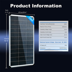 400W Solar Panel (200W*2)18V Mono Power RV Home Boat Camping Off-Grid Battery US