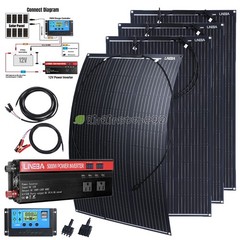 5000W Complete Solar Panel Kit with Controller & Inverter Home 110V Grid System