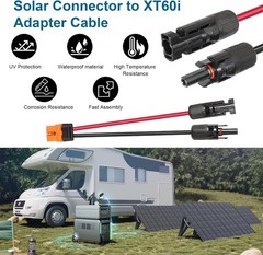 Efficient 10AWG 25FT Solar to XT60i Connector – Waterproof for Outdoor Safety