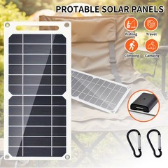 20W/10W Mini Solar Panel 5V USB Type-C Charge Portable Power Bank For Outdoor