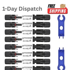 16PCS Solar Panel Connectors 1000V 30A IP67 MC4 10AWG 8 Pairs w/ Spanners