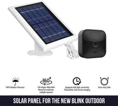 Solar Power Panel for Blink Outdoor, XT and XT2 Camera Charger – 1 Pack-White