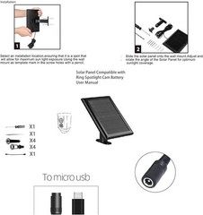 2 Pack Ring Solar Panel(2nd Generation), 5W Solar Panel Charger with Mount fo…