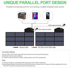 X-DRAGON 70W Monocrystalline Foldable Solar Panel for Generator Outdoor Camping