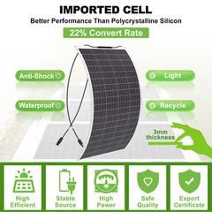 150-1200W Watt Mono Solar Panel 12V Battery Charging Home RV Off-Grid Boat Power