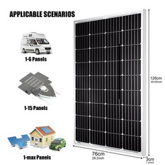 PFCTART 12V 200W 400W 2000W Solar Panel Battery Charge for Caravan Home RV Boat