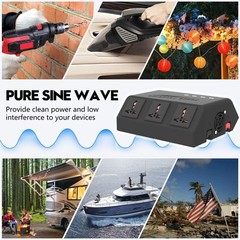 1000W 12V To 110V/220V Pure Sine Wave Power Inverter Solar System Home Outdoor