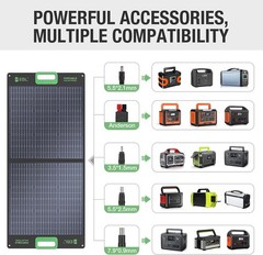EBL 100W Portable Solar Panel Foldable Power Station IP65 Waterproof