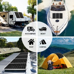 Dokio 100W 200W 400W Solar Panel Flexible Mono Lightweight for RV,Boat,Roof,MC4