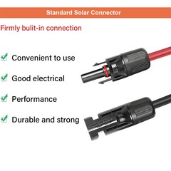 10AWG Solar Panel Extension Cable 30FT/50 FT PV Cable w/ Flexible Wire Connector