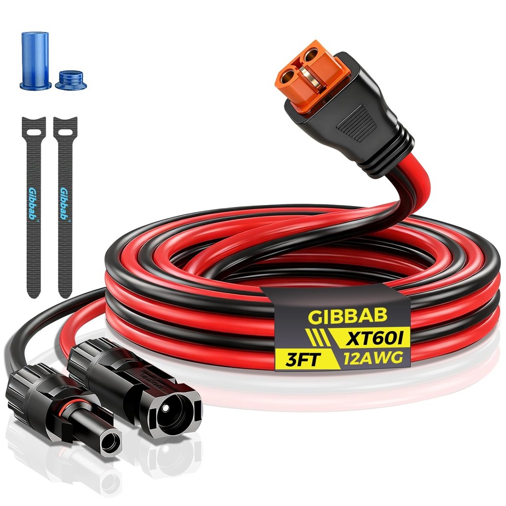3FT 12AWG Solar to XT60i, 3 6 10 16 20 25FT Solar Panel Connector to XT60iF A…
