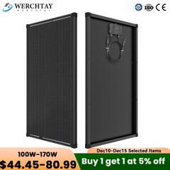 100W 170W 200W 300W Watt Monocrystalline Solar Panel 12V RV Boat Home Off Grid