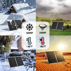 Dokio Mono 100W Folding Solar Panel, 12V for Off-Grid & RV Battery Charging