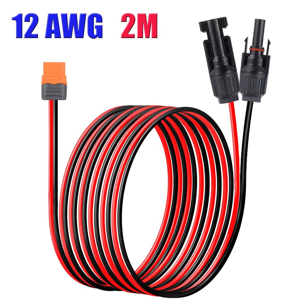 12 AWG XT60i Female to Solar Connector Solar Panel Extension Charging Cable 2M