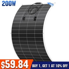 Flexible 200W Mono Solar Panel 12V Power Portable Camping Home RV Battery Charge