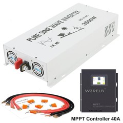 3500W Pure Sine Wave Inverter 12V Power 40A MPPT Solar charge Controller Car RV