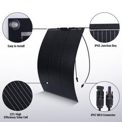 200W 400W Mono Flexible Bendable Solar Panel Kit Portable Power Charge Camper RV
