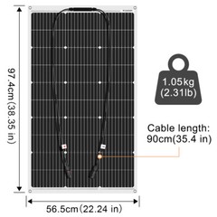 Dokio 2*100w 200w Flexible Portable Solar Panel Kit for Home/Caravan/RV/Boat