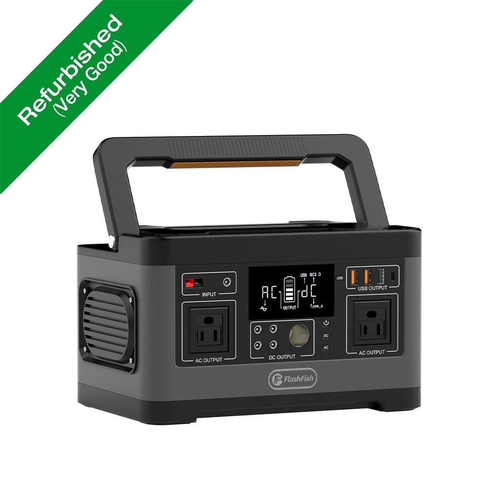 Flashfish P63 Portable Power Station 520Wh 500W Solar Generator Refurbished