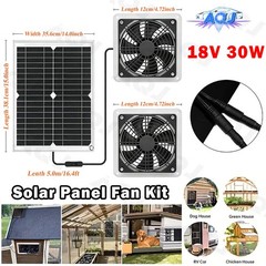 Solar Panel Fan Kit Solar Waterproof Exhaust Fans 30W Panel for Attic Shed Barn