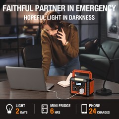 Portable Power Station 110V/330W Pure Sine Wave Solar Backup Batteries AC Outlet