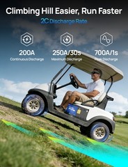 DC HOUSE Pro Metal Case 48V 100Ah Lithium Golf Cart Battery with 18A Charger