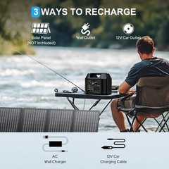 300W Portable Power Station LiFePO4 Battery Solar Generator + Carrying Case Bag
