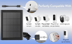 Ring Solar Panel(2Nd Generation), 2-Pack 5W Ring Solar Panel Charger with Mount