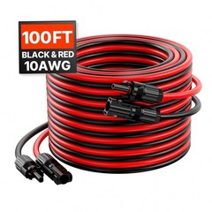 100ft 2-Color 10AWG 6mm² 2-PCS, Black/Red