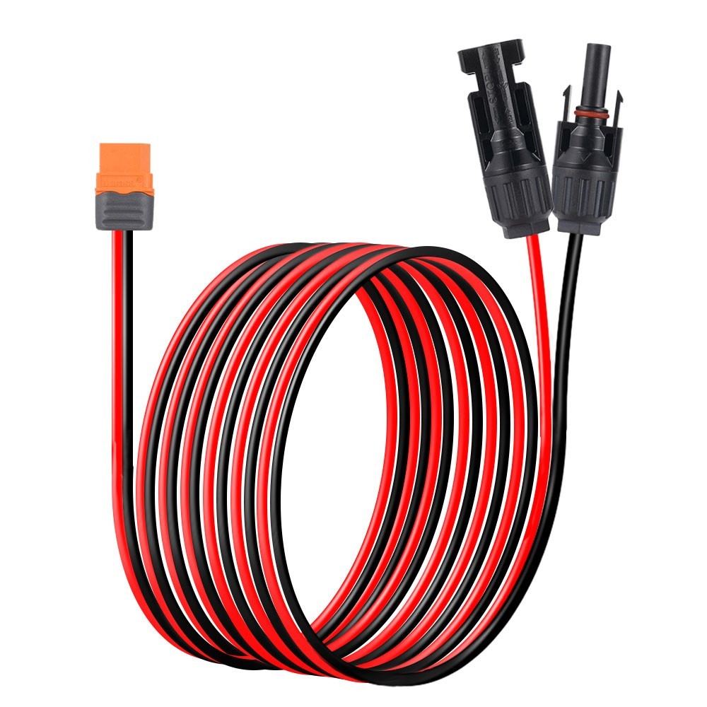 12 AWG XT60i Female to Solar Connector Solar Panel Extension Charging Cable Red