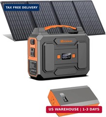 Portable Solar Power Station Generator 100W,Portable Power Bank 65W with 110V AC