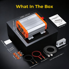 1500W Power Inverter Pure Sine Wave Inverter 12V 110V 120V Car Truck Boat Solar