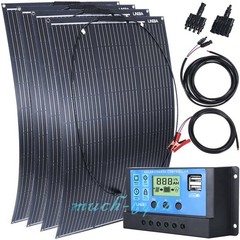 100W 200W 400W 12V Portable Flexible Solar Panel Kit RV Off-Grid Camping Rooftop