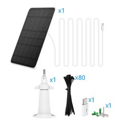 Waterproof Solar Panel Kit for Eufy Eufycam Cam E/2C/E/2 Pro w/9.8ft Power Cable