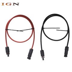 1 Pair 3FT Black+Red Durable Solar Panel Extension Cable Wire Connector 10 AWG