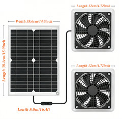 Solar Powered Ventilation Fan Kit 30W 18V Solar Exhaust Fan W/ Panel Greenhouse