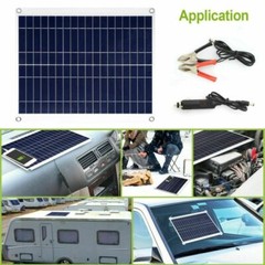 25 Watts 3.0A Dual USB Solar Panel Kit 12V Car Battery Charger IP68 Waterproof
