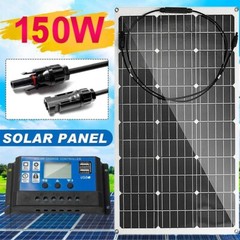 150W Flexible 12V Mono Solar Panel Home RV Rooftop Camping Off-Grid Power HOT