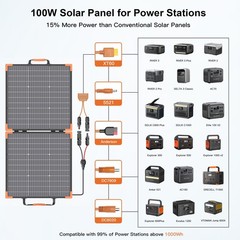 Bifacial Solar Panel 100 200 watt IP68 for BLUETTI Portable Power Station AC180
