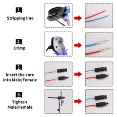 GEYA 10PCS Male Female M/F 30A PV Solar Panel Wire Cable Connector IP67 &Spanner