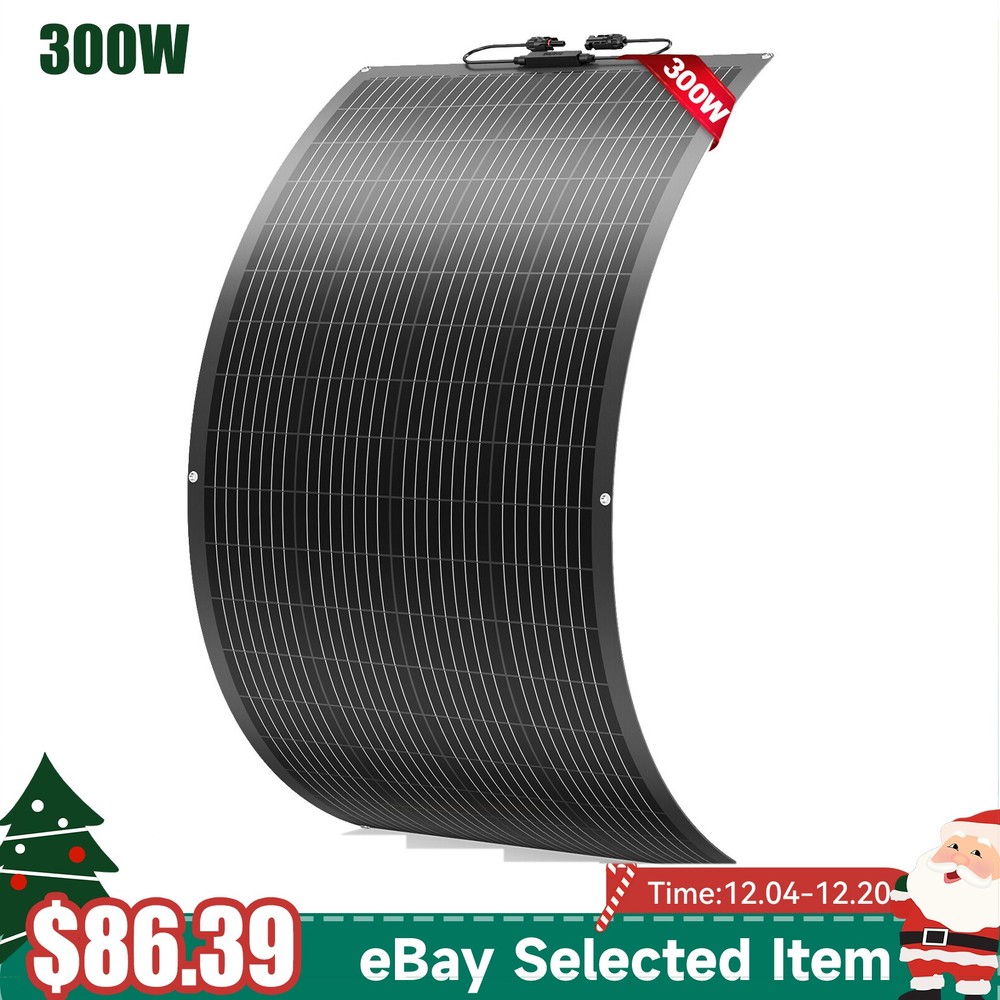 300W 12V Flexible Solar Panel Mono Portable Power Camping Home RV Battery Charge
