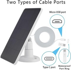 Adjustable Solar Panel Set for WYZE & Eufy Security Cameras – 10ft Cable