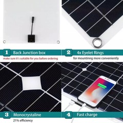 200 Watts Solar Panel Kit 12V 100A Battery Charger with Controller Caravan Boat