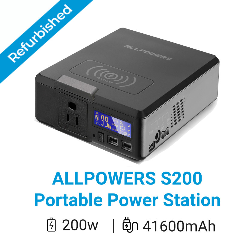200W Portable Solar Power Station 41600mAh Dual 110V AC Outlet Emergency Backup