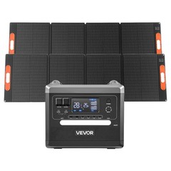VEVOR Portable Power Station 2400W 2160Wh with 2PCS 200W Foldable Solar Panels